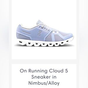 On Running Cloud 5 Sneaker | Nimbus/Alloy | Size 10.5 | Barely Worn